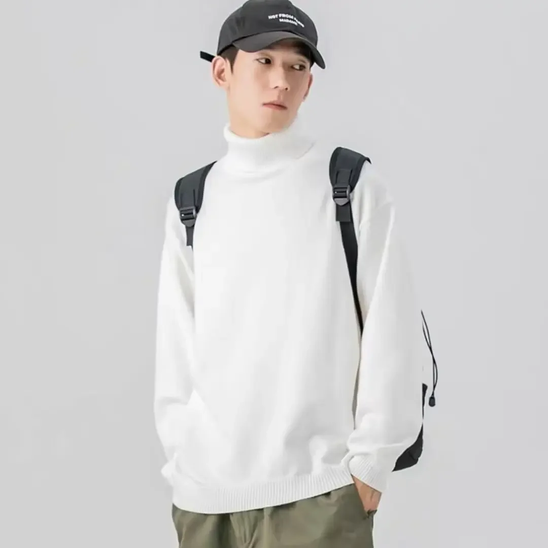 Мужской свитер-поло/путышковый воротник базовый слой осень/зима новый стиль