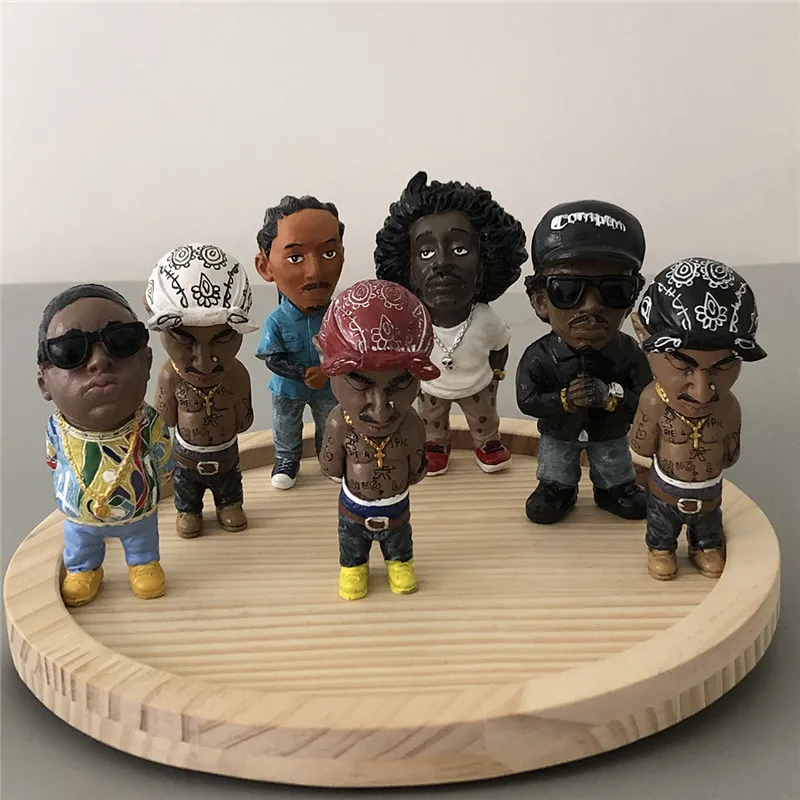

Mini Resin Ornaments Hip Hop Funny Rapper Bro Figurine Set For Home Indoor Outdoor Ornaments Decorations Party Sculptures