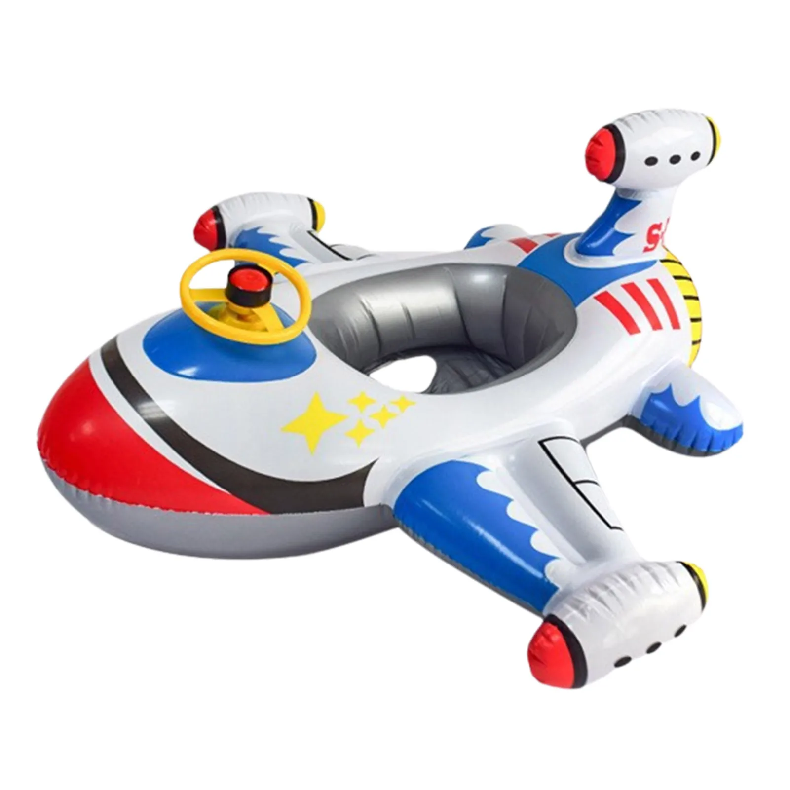

Airplane Pool Float Baby Iatable Pool With Steering Wheel Horn Pool Swim Ring For Toddler Age 1-4 Boys Girls For Beach Ocean