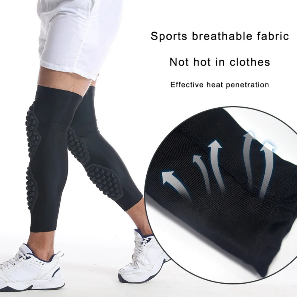 

1 Pair Elastic Knee Pads Basketball Volleyball Sports Knee Pads Honeycomb Foam Support Compression Leg Sleeve Knee Brace Support
