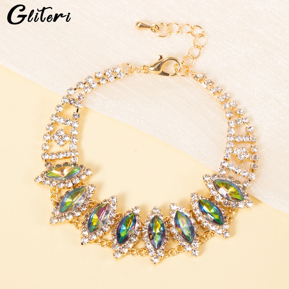 Модные элегантные женские браслеты GEITERI с кристаллами, Красочные Подвесные циркониевые цепи, свадебные ювелирные изделия, подарки на годовщину, Лидер продаж