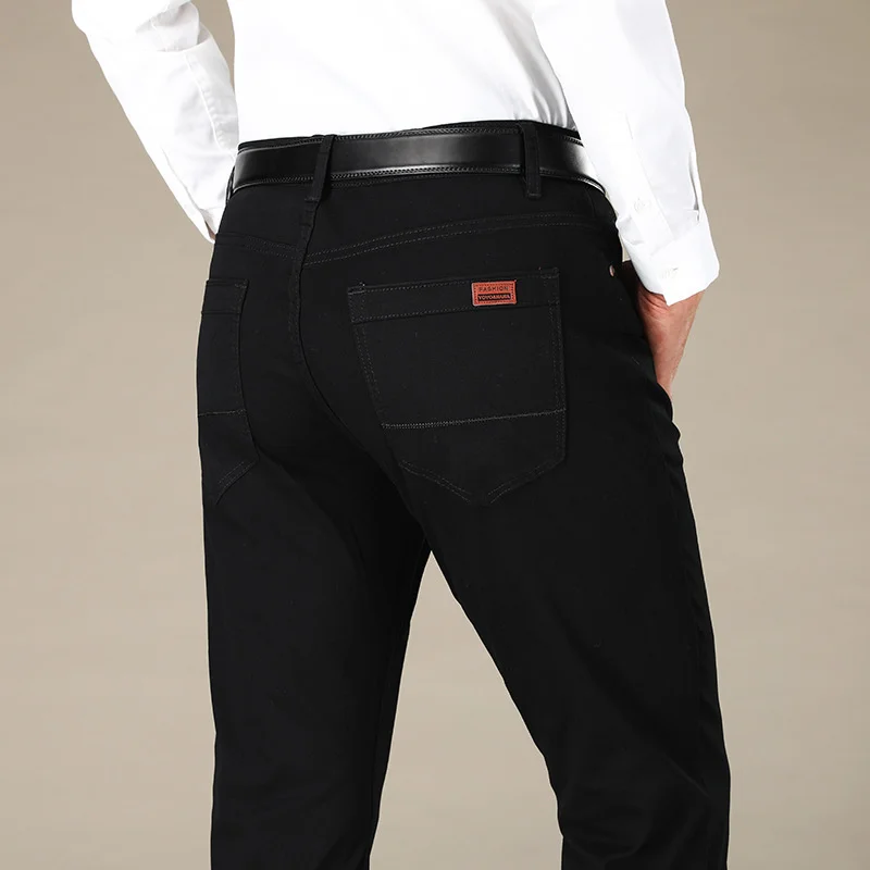 

Mens Pants Cotton Casual Stretch Male Trousers Man Long Straight High Quality 4 Color Plus Size Pant Suit 42 44 46 6XL