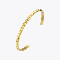 enfashion pyramid cuff bracelet gold color stainless steel punk spike bracelets bangles for women jewelry pulseira bf192008