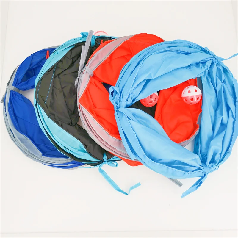 Туннель для кошек игрушка Забавный питомец 2 отверстия игровые шарики Складные