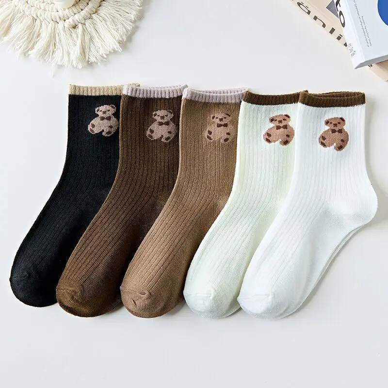 

Cartoon Socks Cute Women Socks 2pcs Unisex Socks Sweat Absorption and Ventilation Medium Stockings Student Stockings