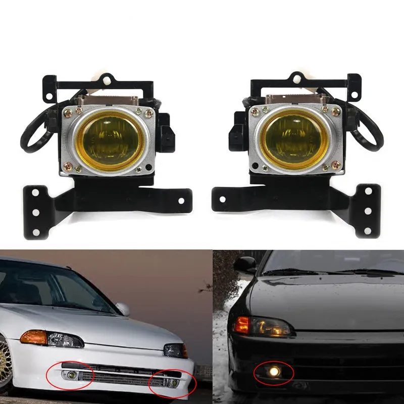 

Передний бампер светильник Передняя желтая противотуманная фара в сборе для honda civic EG D15 D16 1,5 4 двери 1992-1995