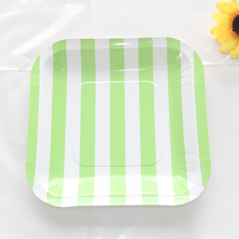 Одноразовые квадратные бумажные тарелки FYIKLL, 7 дюймов, набор из 12 штук