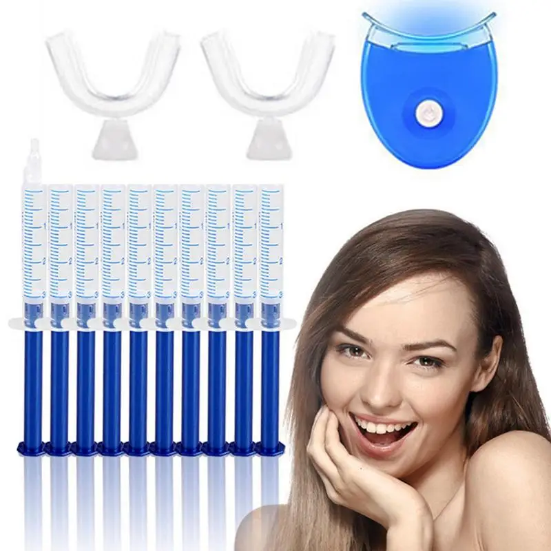 

Teeth Brightening Kit Teeth Cleaning Tooth Whitener Gel Syringes With Led Lights Deep Cleaning Professional Oral Care Supplies