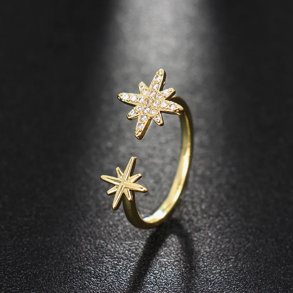

Emmaya New Arrival Fascinating Star Design Adjustable Ring For Women&Girls Fashion Statement Charming Zirconia Jewelry