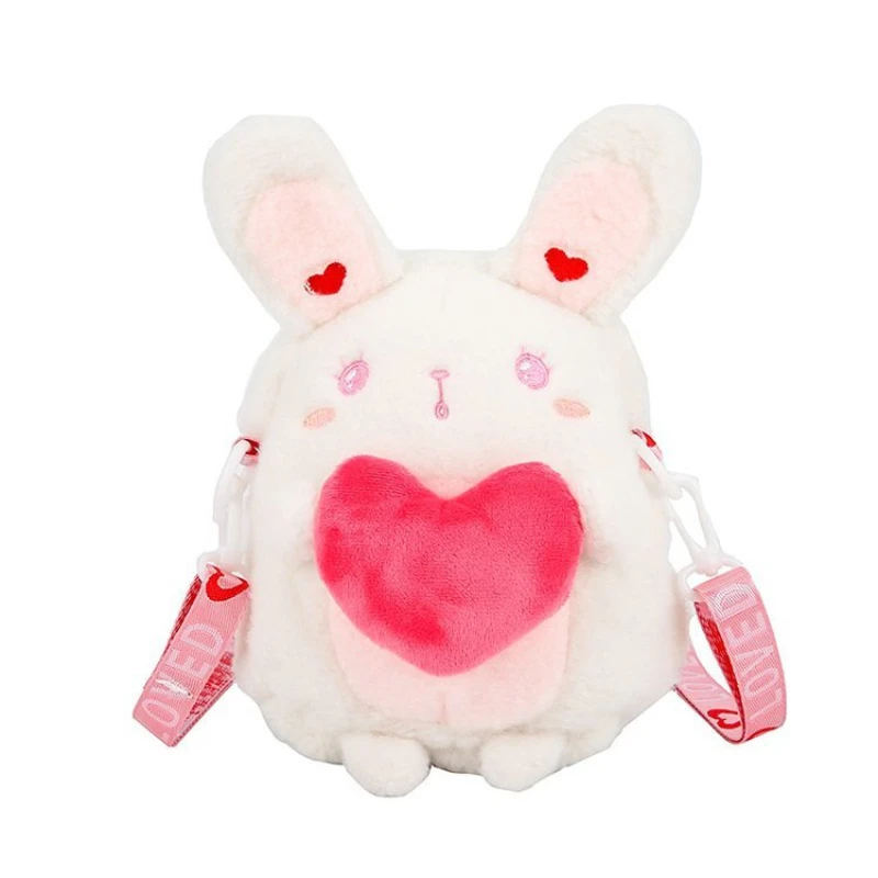 

Plush Backpack Kawaii Lolita Love Rabbit Plush Bag Children School Bag Mobile Phone Shoulder Bag Coin Purse Toy Gift Girls Bag