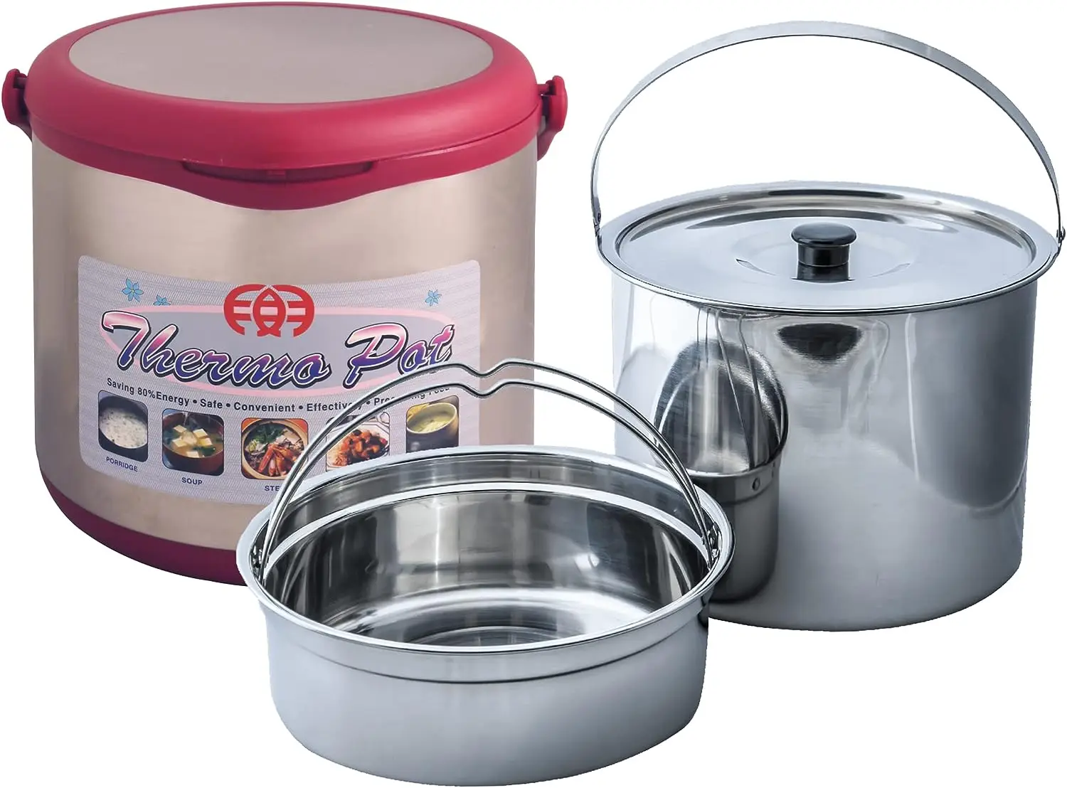 

Sunpentown Stainless Steel Energy Saving 6-liter Thermal Cooker with 2 Nesting Inner Pots - ST-60B