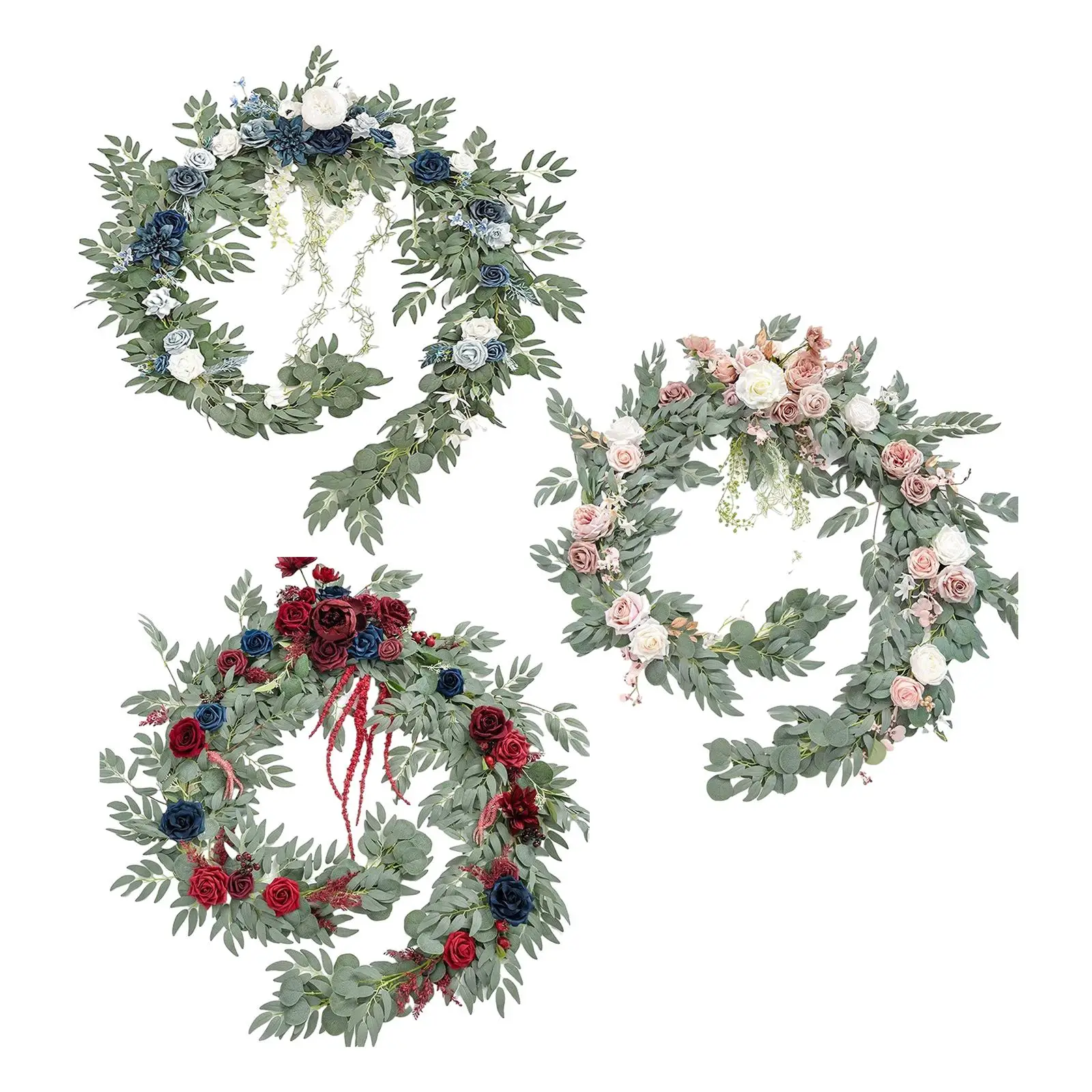 

Искусственный эвкалипт, гирлянда, цветочный цветок, декоративная имитация для церемонии приема, искусственный декор, свадебный фон, стена для дома