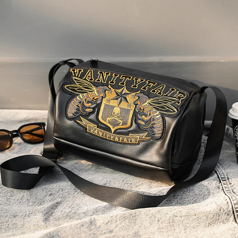 

Fashion Bee Embroidery Men's s Luxury Brand Design Shoulder Messenger Men Brarrel Sling Male Crossbody Bag