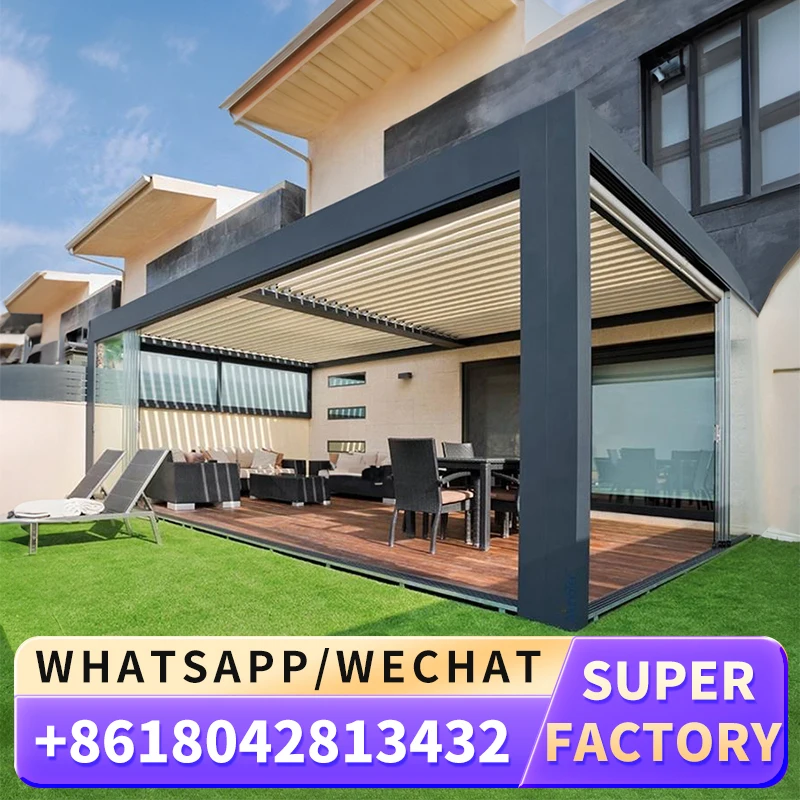 Алюминиевая беспилотная Водонепроницаемая алюминиевая Пергола из дерева
