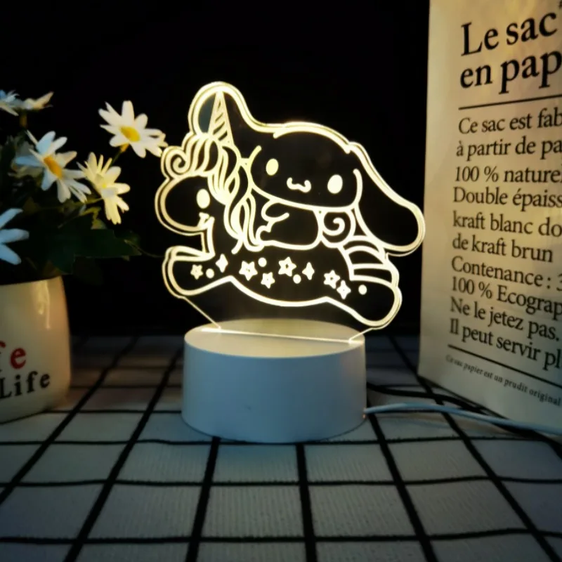 Kawaii Cinnamoroll Hello Kitty Kuromi Pochacco ночник Sanrio Girly Heart креативная рождественская настольная