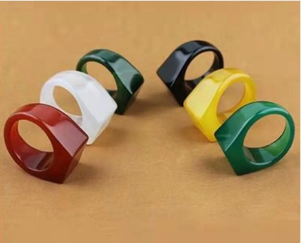 

2022 new men's pure sky red black agate jade ring wrench