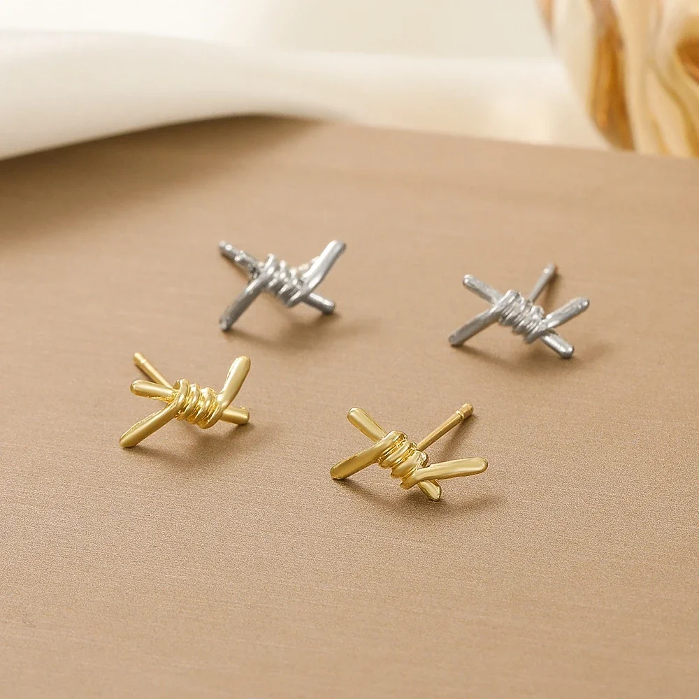 Креативные серьги-гвоздики для женщин и мужчин простые в форме узла ювелирные