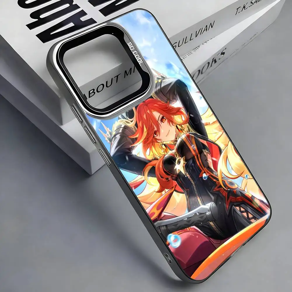 Фото Чехол для телефона G-Genshin M-Mavuika I-Impact для iPhone 17, 16, 15, 14, 13, 12, 11 Plus, Pro Max, цветной серебристый чехол для телефона №5