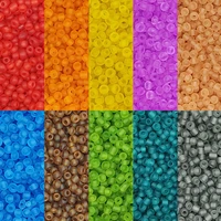 3 mm frosted colored glass rice bead interval rice bead bracelet diy clothing accessories wholesale