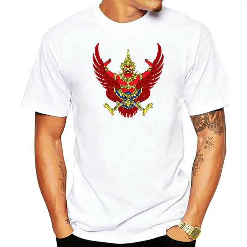 2022 New Summer Cool Tee shirt Thailand T-Shirt Thai Coat of Arms Garuda Flag Heraldic Tee Cotton T-shirt
