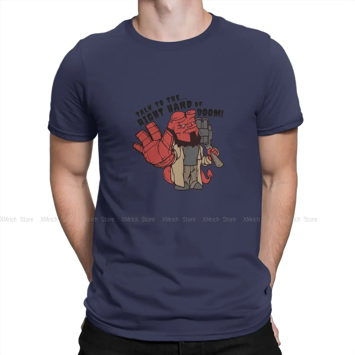 Talk to the hand Men TShirt Hellboy Animated Crewneck Short Sleeve 100% Cotton T Shirt Funny High Quality Birthday Gifts