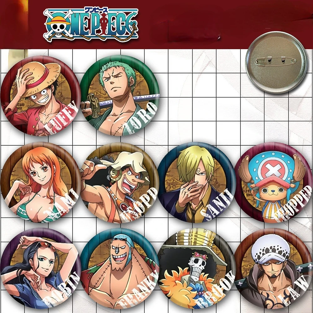 

One Piece Luffy Zoro Nami Sanji Chopper Robin Ace Anime Peripheral Badge