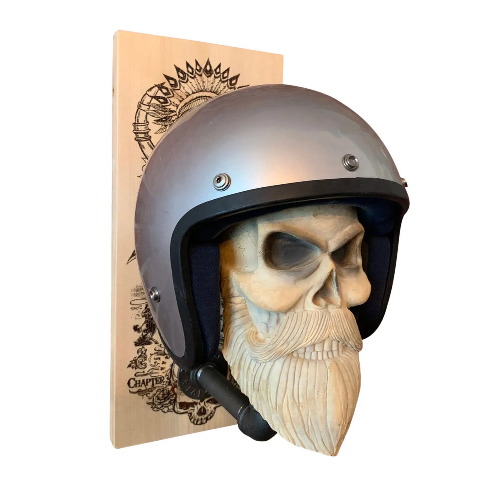 

Motorcycle Skull Helmet Holder Bone Beard Ghost Skull Helmet Holder Hanger Rack Wall Mounted Hook Helmet Stand For Motorcycle