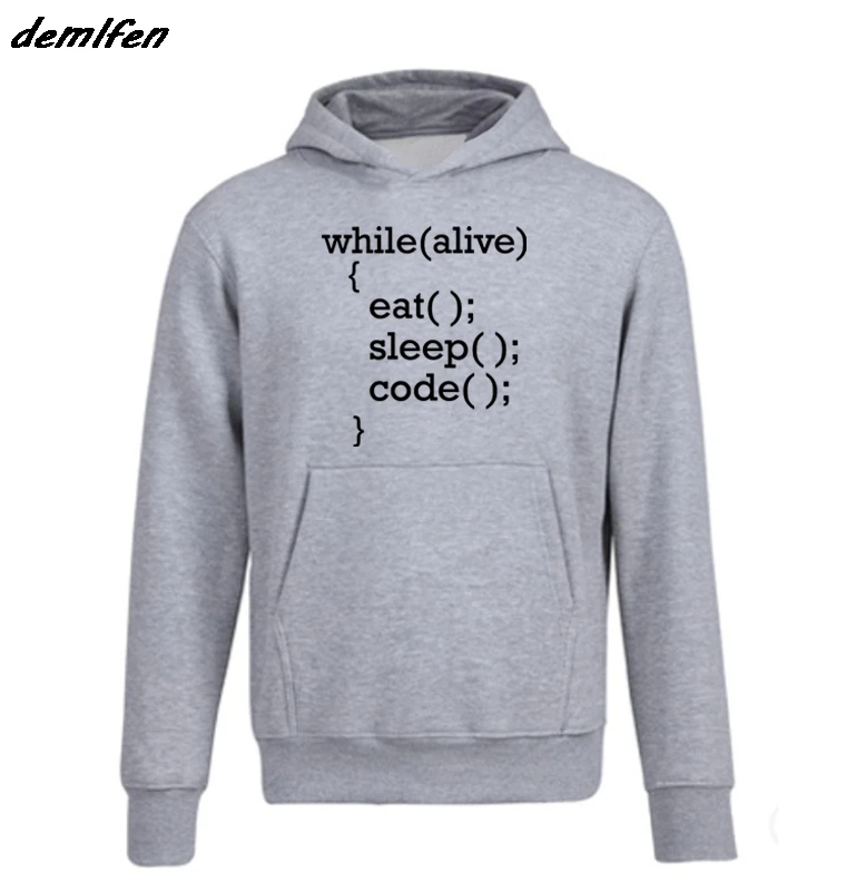 

Spring Autumn Fashion Men Sweatshirt While Alive Eat Sleep Code Developer Funny Code Coding Unisex Hoodie Funny Jacket Coat