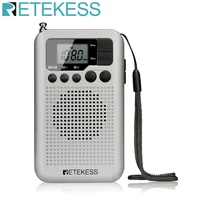 retekess tr106 portable fm am radio with lcd display digital tuning speaker headphone jack and support clock function