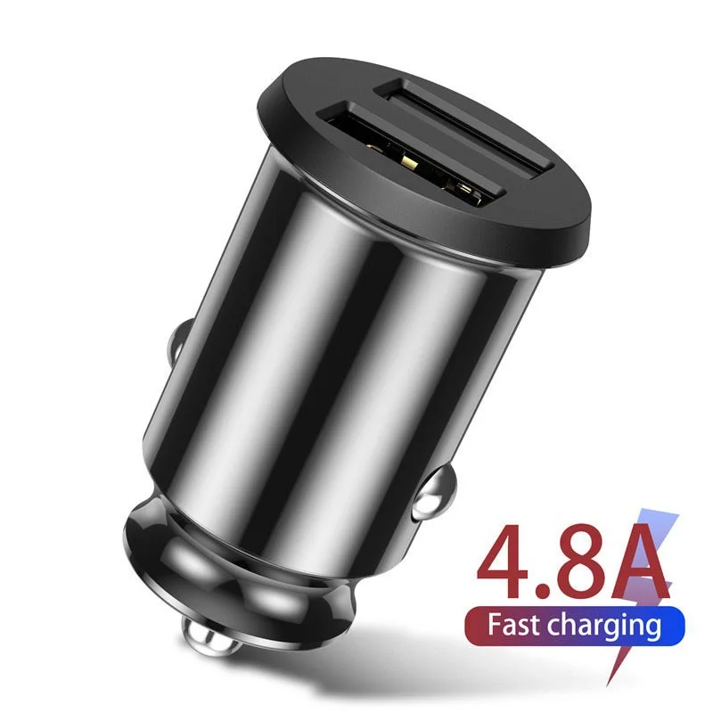 

5A Fast Charger Mini USB Car Charger For Mobile Phone Tablet GPS Car-Charger Dual USB Car Phone Charger Adapter in Car