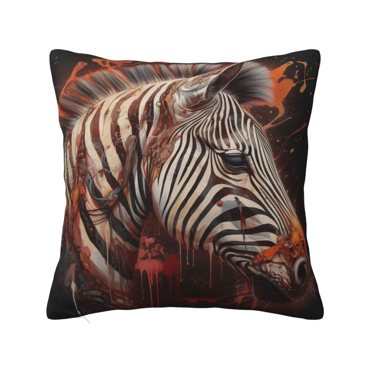 

Zebra Pillow Case Fantastic Grotesque Kawaii Polyester Pillowcase Cushion Zipper Summer Cover