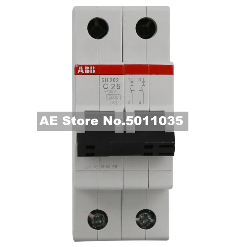 

10103992 ABB SH200 series miniature circuit breakers; SH202-C25