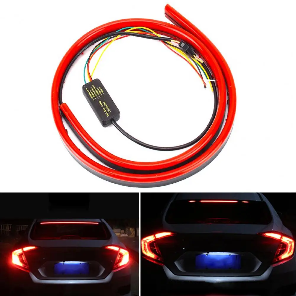 "LED Spoiler Light Car Rear Wing Brake Lamp Streamer LED Turn Signal Lights Strip Carbon