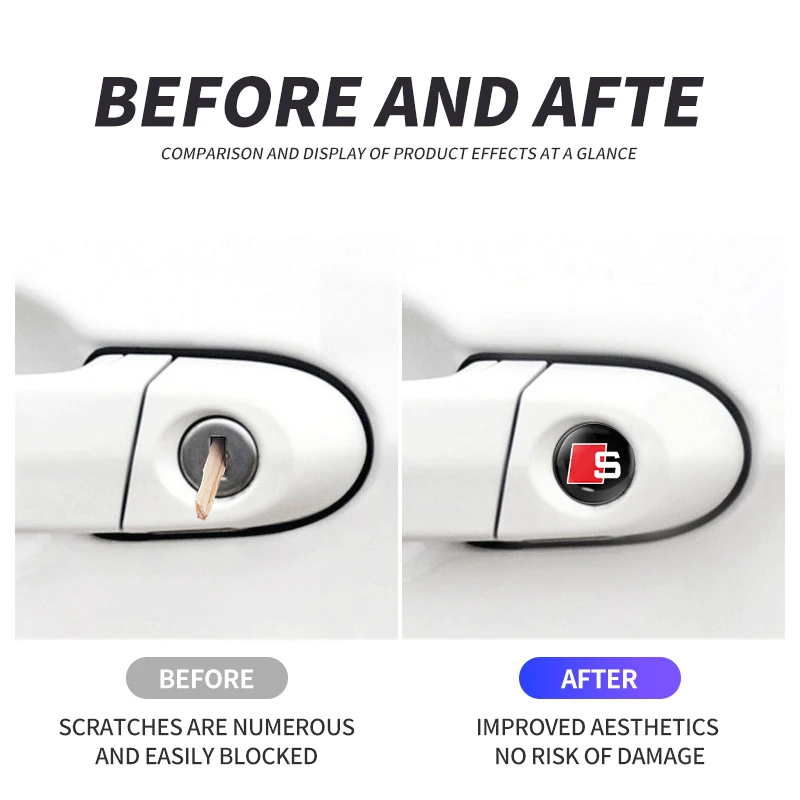 Наклейки на замочную скважину автомобиля антиблокирующие для Audi S line Cadillac Land Rover