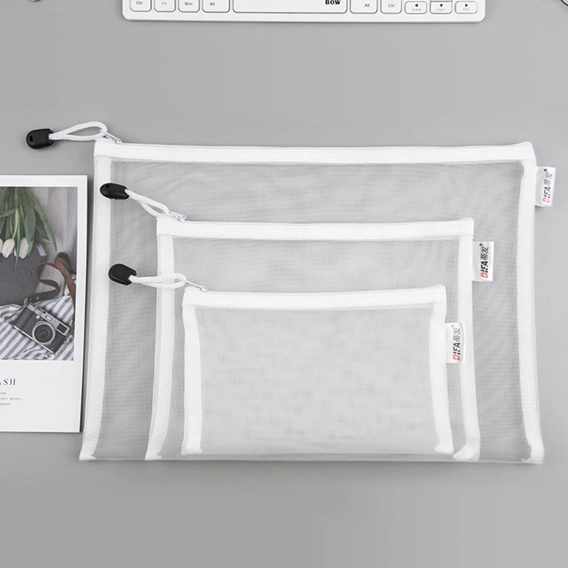 

Сетчатые сумки на молнии для хранения документов, папка, водонепроницаемые школьные офисные принадлежности на молнии, карандаш, Школьный у...