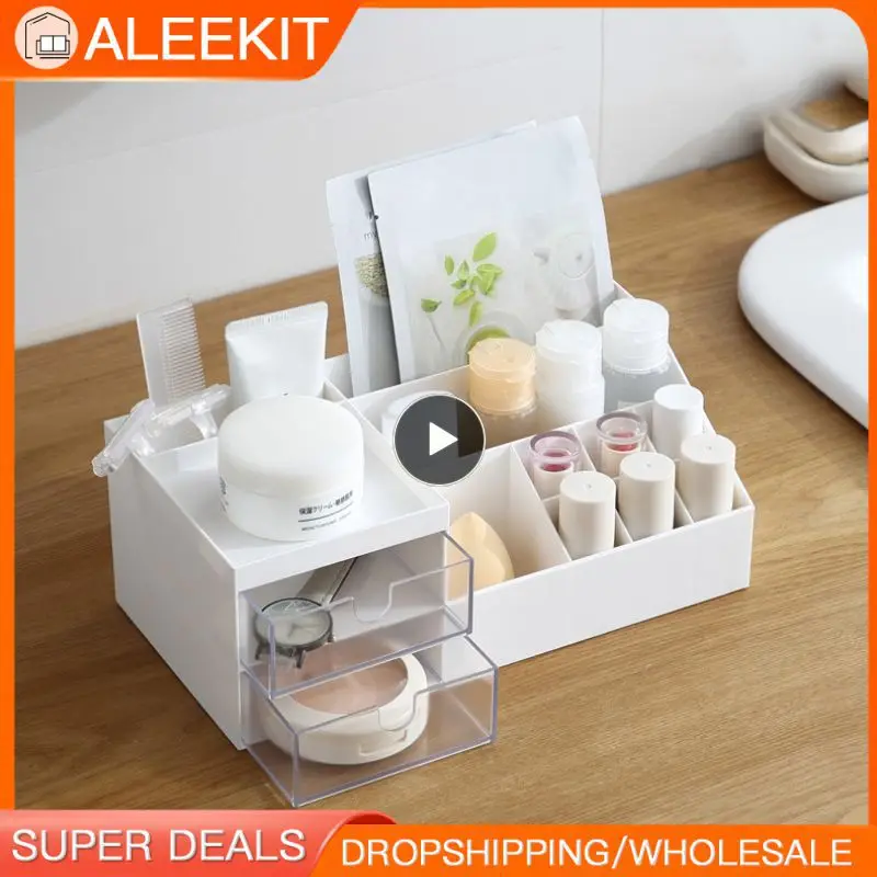 

Multifunctional Desktop Cosmetics Stationery Jewelry Transparent Drawer Plastic Compartment Durable Storage Box Organizer