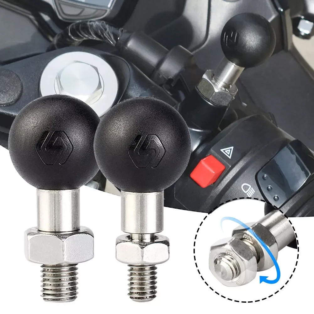 M10 Motorcycle Handlebar Rail Mount Ball Mount Base Adapter 25mm Ball Head Screw On Mount for Action Camera Phone Holder