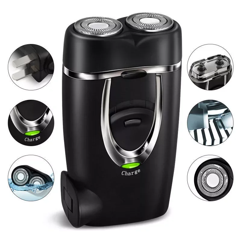 

Electric Rechargeable Double-Headed Shaver Portable Men's Shaving Shaver Pre-Shaving Double-Headed Mini Razor Hair Remover