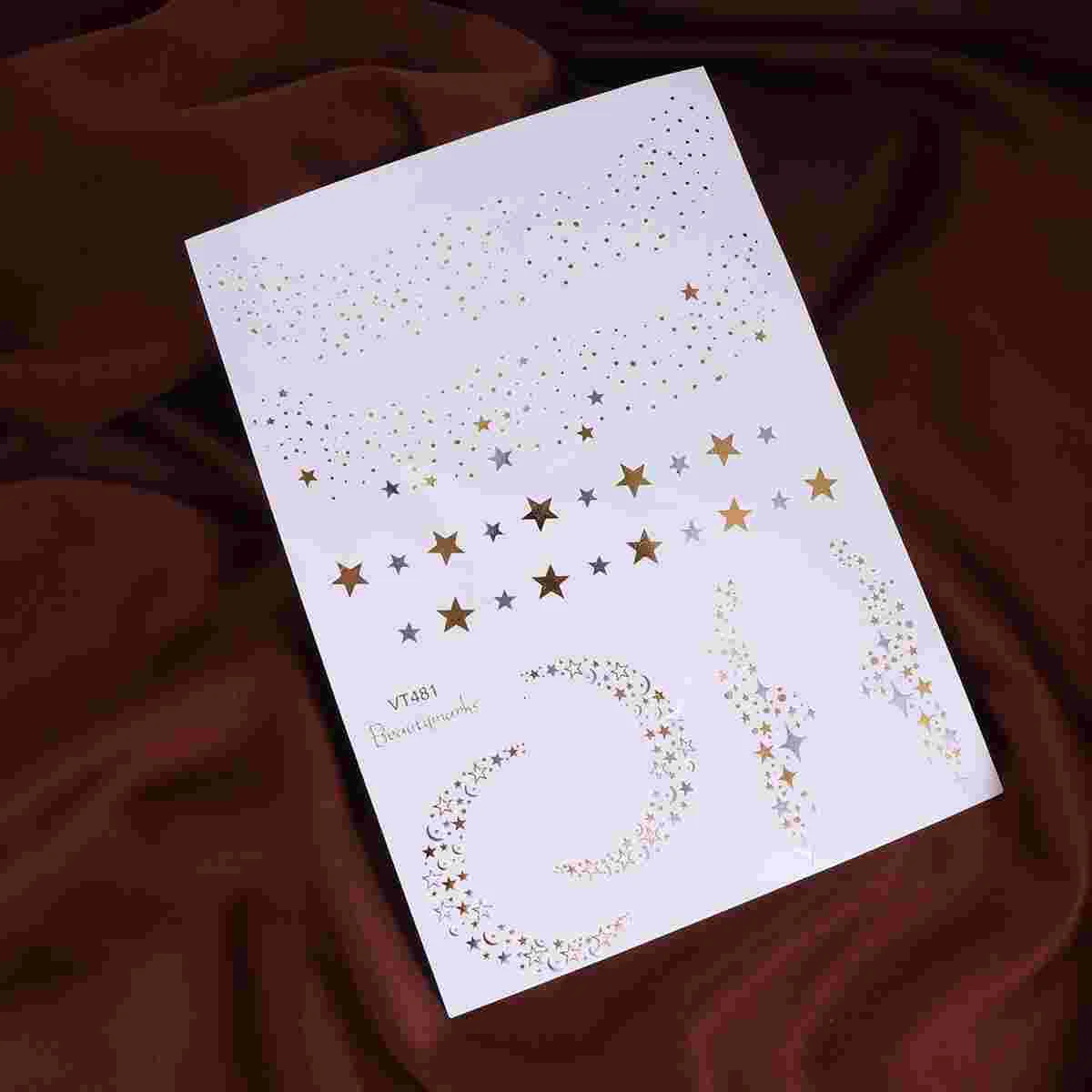 

2 Sheets Stickers Sticker Metal Stickers Face Makeup Supplies for Madam Lady