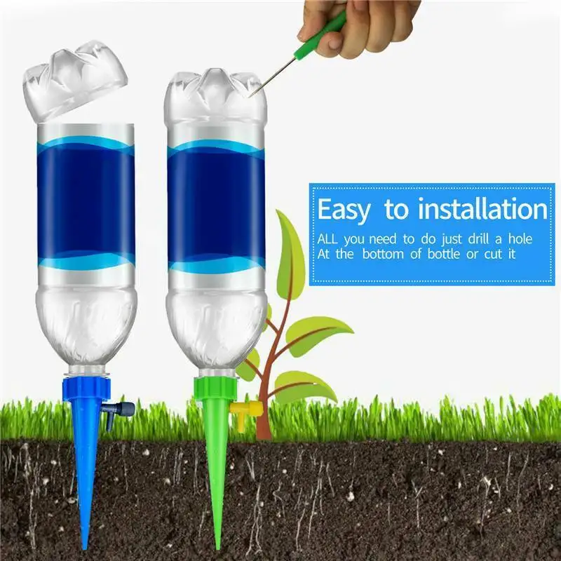 

12* Automatic Self Watering Spikes System Plant Water-er Garden Home Pot Tool Adjustable Water Dripper Watering Machine