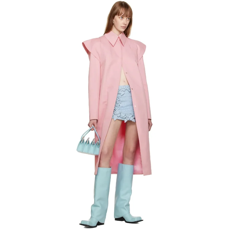 New Square Headed Thick Bottom Thick Heel Winter Trouser Sleeve Leather Boot Cover Knee High Waterproof Platform Women's Boot