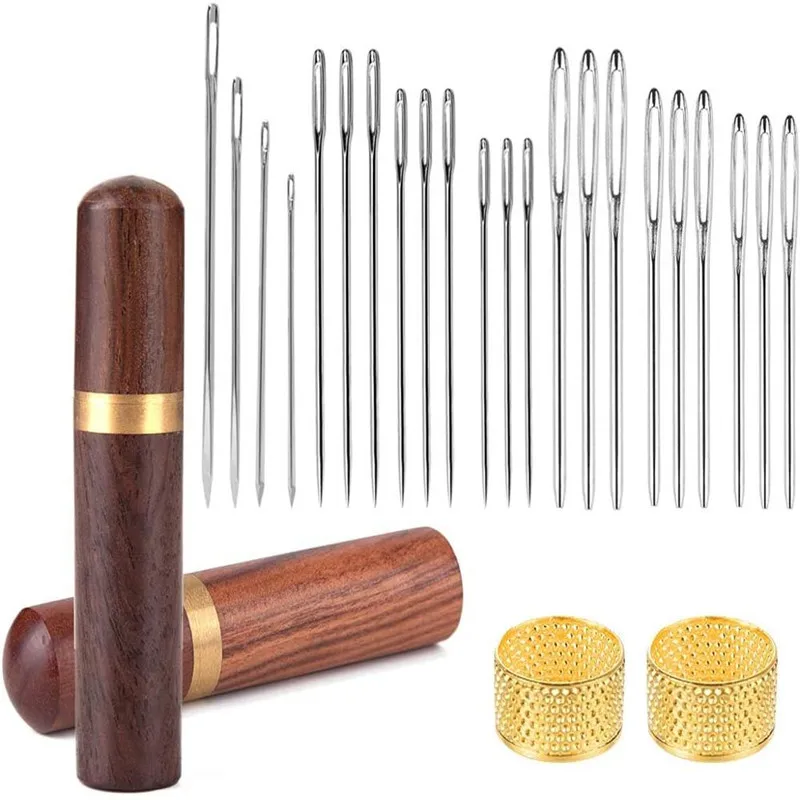 

Imzay 26pcs Big Eye Hand Sewing Needles Large Eye Stitching Needles Leather Stitching Needle Hand Sewing Needles Kit