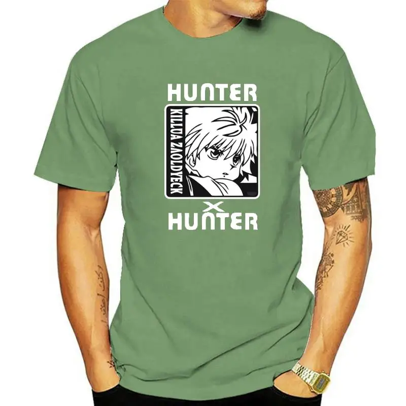 

Футболка HUNTER×HUNTER с японским аниме Killua Zoldyck, уличная футболка Hxh, футболки с коротким рукавом, летний крутой Топ, Мужская хлопковая футболка
