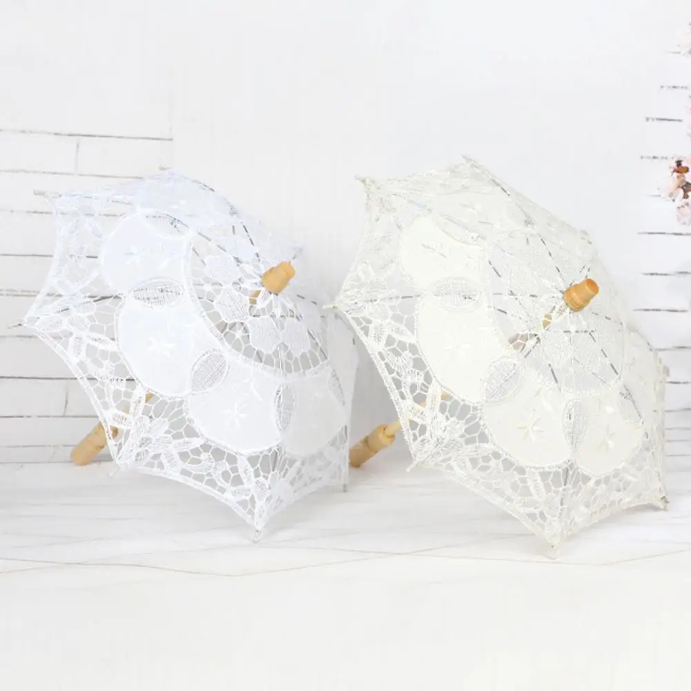 

Practical Lace Umbrella Retro Style Eye-catching Creative Long Handle Large Umbrellas Sun Umbrella Summer Umbrella
