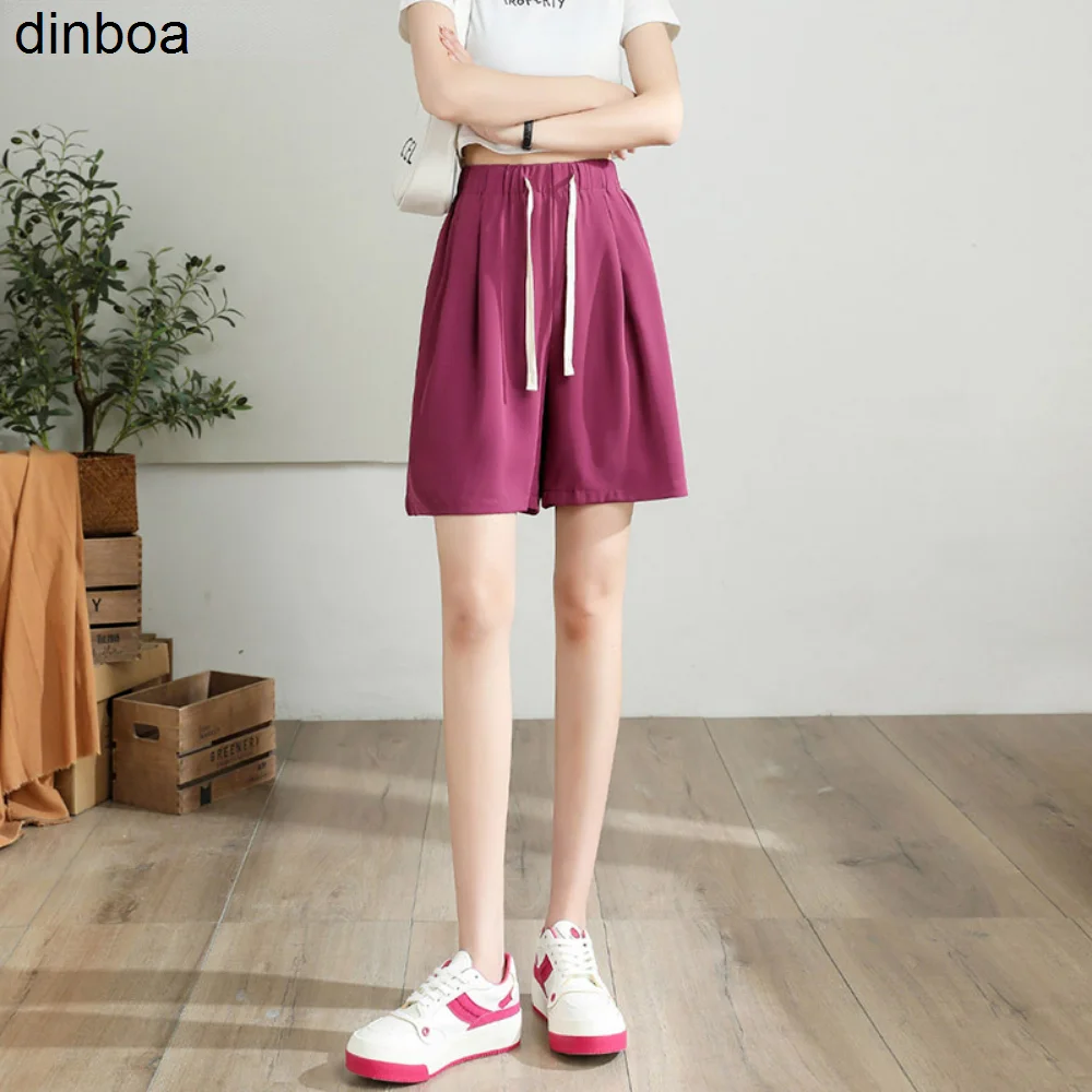 

2022 Summer Fashion Korean Casual Shorts High Waist Wide Blowjob Women Simple Loose Harajuku Drawstring High Street Sweatshorts