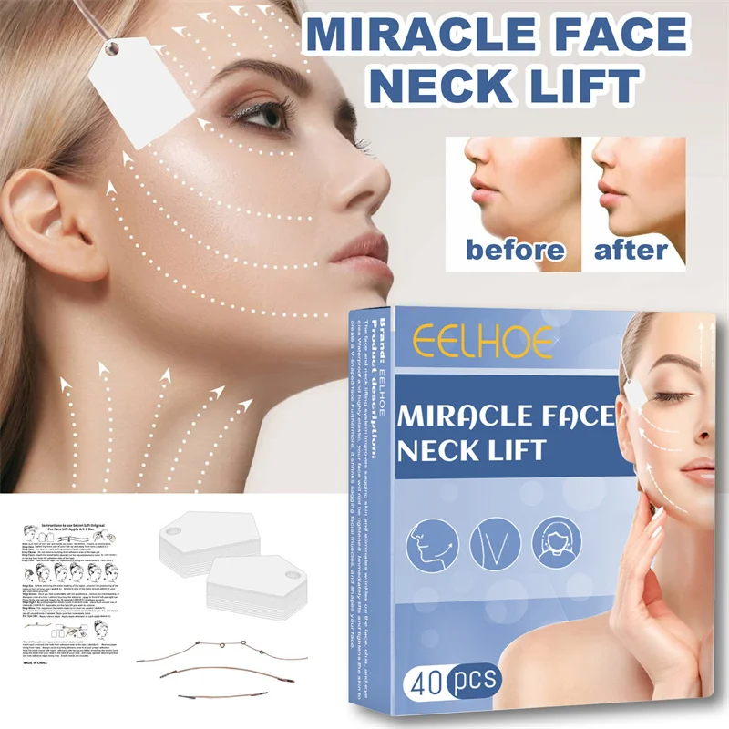 

40Pcs/Set Face Lifting Sticker Fox Eyes Elastic Face Lift Belt Neck Thin Face Lift Sagging Skin Facial Line Invisible Chin Tape