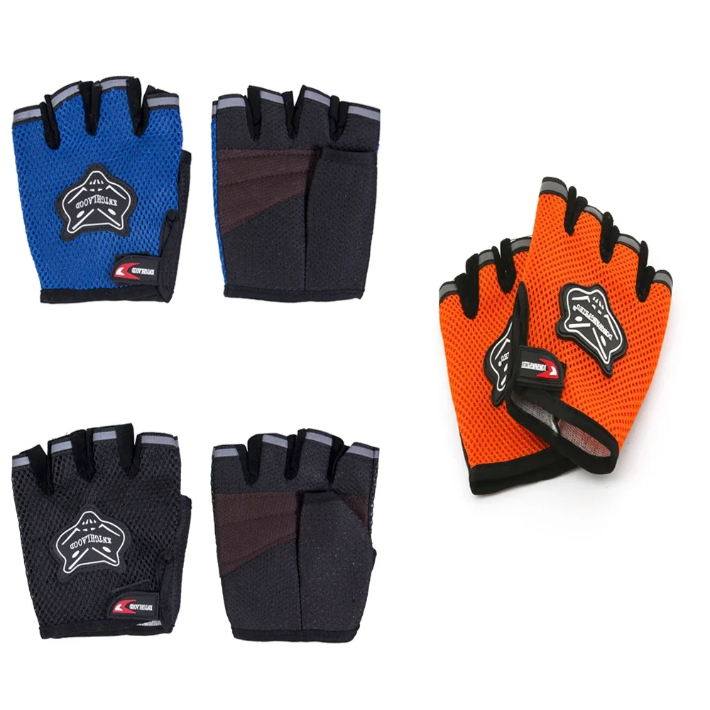 Сетчатые велосипедные перчатки с половиной пальца противоскользящие дышащие