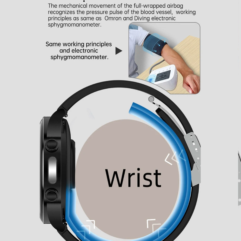 Мужской воздушный насос кровяное давление ЭКГ PPG температура кислород монитор