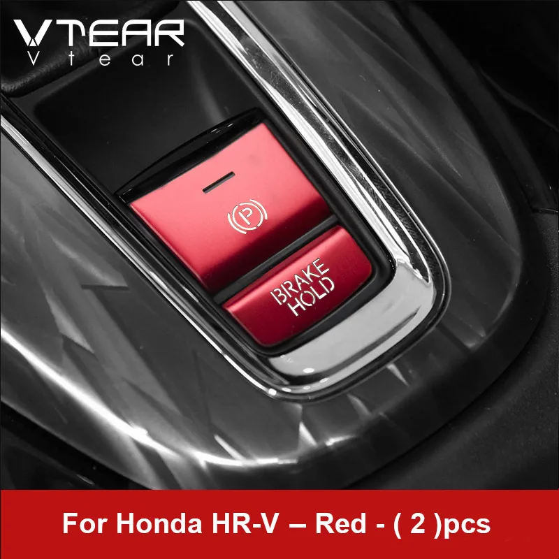 

Накладка на центральную кнопку управления автомобиля Vtear для Honda HRV HR-V 2015-2022, крышка переключателя стояночного тормоза, внутренние наклейки с блестками, аксессуар