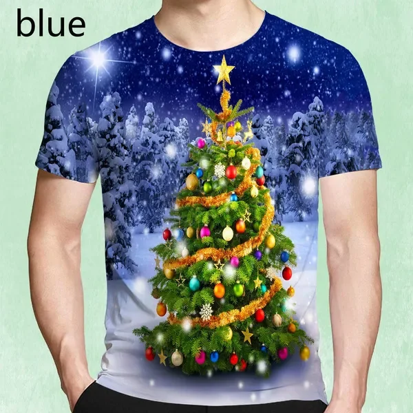 

Personality Santa Claus Clothing Men/women Fashion Christmas 3d Printing Short Sleeve T-shirt